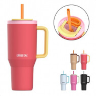 Kambukka Rio Tumbler 950ml - Waterfles met Telescopisch rietje - Lek proof - BPA vrij - Pink Papa - Merk Kambukka - Inhoud 950 ml - Kleur Roze,Geel,Rood
