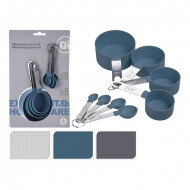 Set de Gobelets et Cuillères à Mesurer - 4 Gobelets et 4 Cuillères - Acier Inoxydable/Polypropylène - Marque Merkloos