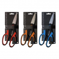 Papierschaar - Breed Handvat - Multi Functioneel - Kunststof/RVS - Rood/Oranje/Blauw - 3 stuks