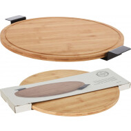 Serveerplateau - Roteerbaar - Handvaten - Ø40cm - Bamboe - Bruin - Kleur Bruin - Materiaal Bamboe