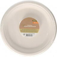 Assiettes Jetables - Compostables - Ø23cm - Pulpe de Canne à Sucre - Blanc - 8 Pièces - Marque Merkloos - Couleur Blanc - Matériel Roseau commun