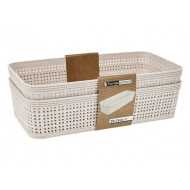 Storage Solutions Opbergmand - Compact - 1,95L - 253x133x60mm - Polypropyleen - Beige - 2 stuks - Merk Merkloos - Kleur Beige
