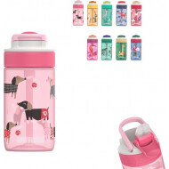 Kambukka Lagoon Drinkfles Kinderen 400ml - Geïntegreerd Rietje - BPA Vrij - Lekvrij - Diva Dogs - Topper - Merk Kambukka - Inhoud 400 ml - Kleur Roze