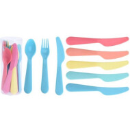 Soellaart Set de Couverts avec Assiette - Porcelaine/Plastique - Multicolore - 18 Pièces