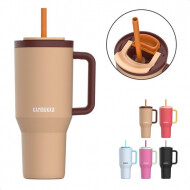 Kambukka Rio Tumbler 950ml - Waterfles met Telescopisch rietje - Lek proof - BPA vrij - Almond Dream - Merk Kambukka - Kleur Bruin - Inhoud 950 ml
