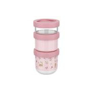 Mepal Snackbox-set Mio - 3-delig - Stapelbaar - BPA-vrij - 100/175/275ml - Polypropyleen - Fairy - Merk Mepal - Kleur Roze