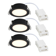Nordlux Olea Inbouwspot - 3 Lampen - Dimbaar - Ø8,5x4,4cm - Metaal - Zwart - Geschikt voor Nvt - Kleur Zwart - Type lamp LED - Fitting Nvt - Vermogen 4 W - Materiaal Metaal