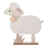 Décoration Mouton en Bois sur Pied - 25,5cm - Marque DDD