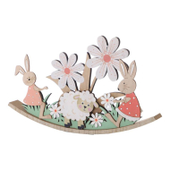 Décoration tableau de pâques en bois 29,5x18cm - Marque DDD