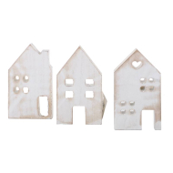 Decoratie houten huisje 12cm - Merk DDD