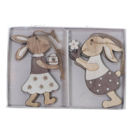 Decoratie Hangertjes Paashaas - Bruin - 6st - Merk DDD