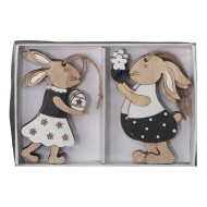 Decoratie Hangertjes Paashaas - Zwart - 6st - Merk DDD