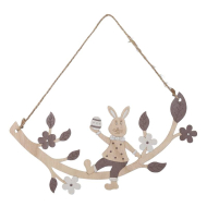 Decoratie Hanger Tak met Paasdeco - Bruin - Merk DDD