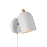 Nordlux Gaston Wandlamp - E27 - Niet Dimbaar - Ø19,5x19,5cm - Metaal/Hout - Wit - Kleur Wit - Type lamp Lamp niet inbegrepen - Aantal lichtpunten 1 - Fitting Nvt - Materiaal Hout,Metaal