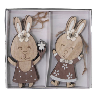 Decoratie Hangertjes Haas - Bruin - 6st - Merk DDD