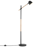 Nordlux Theo Vloerlamp - GU10 - Niet Dimbaar - 130,5x25x53,6cm - Metaal/Hout - Zwart - Materiaal Hout,Metaal - Aantal lichtpunten 1 - Fitting Nvt - Kleur Zwart - Type lamp Lamp niet inbegrepen
