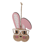 Decoratie Hangertjes Paashaas met Bril - Merk DDD