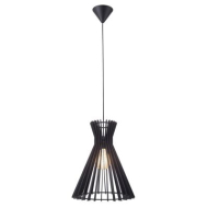 Nordlux Groa Hanglamp - Niet Dimbaar - Ø34x41,4cm - Hout - Zwart - Fitting Nvt - Type lamp Lamp niet inbegrepen - Aantal lichtpunten 1 - Kleur Zwart - Materiaal Hout