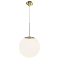 Nordlux Grant Hanglamp - E27 - Dimbaar - Ø25x40cm - Glas/metaal - Wit/goud - Fitting Nvt - Kleur Wit,Goud - Type lamp Lamp niet inbegrepen - Aantal lichtpunten 1 - Materiaal Metaal,Glas