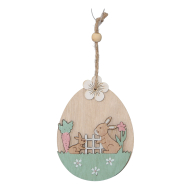 Décoration Pendentif Oeuf de Pâques - Bleu - Marque DDD