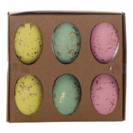 Decoratie Mix Paaseitjes met Goud - 6st - Merk DDD