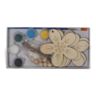 Set de Peinture Fleurs en Bois avec Peinture et Pinceau - 12pcs - Marque DDD