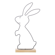 Decoratie Metalen Paashaas op Voet - 27,5cm - Merk DDD