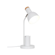 Nordlux Devone Tafellamp - E27 - Niet Dimbaar - Ø15x43,5cm - Metaal/Hout - Wit - Fitting Nvt - Materiaal Metaal,Hout - Dimbaar Nee - Kleur Wit - Type lamp Lamp niet inbegrepen