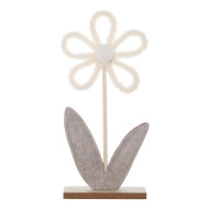 Décoration Fleur Blanche en Bois sur Pied - 25cm - Marque DDD