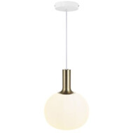Suspension Nordlux Alton - E27 - Dimmable - Ø25x25cm - Verre/Métal - Blanc/Or - Nombre de points lumineux 1 - Couleur Blanc,Or - Matériel Métal,Verre - Type de lampe Lampe non inclus - Douilles Nvt