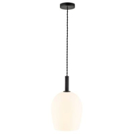Nordlux Uma Hanglamp - E27 - Dimbaar - Ø18x30,5cm - Glas/Metaal - Wit - Materiaal Glas,Metaal - Kleur Wit - Fitting Nvt - Aantal lichtpunten 1 - Type lamp Lamp niet inbegrepen