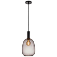 Nordlux Alton Hanglamp - E27 - Dimbaar - Ø23x23cm - Glas/Metaal - Zwart/Grijs - Type lamp Lamp niet inbegrepen - Materiaal Glas,Metaal - Kleur Grijs,Zwart - Aantal lichtpunten 1 - Fitting Nvt