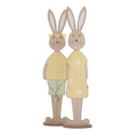 Decoratie Houten Paashaas - Geel - 80cm - Topper - Merk DDD