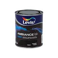 Ambiance lak satin zwart 750 ml - Merk Levis - Geschikt voor Binnen,Buiten - Glansgraad Mat - Verfbasis Watergedragen - Toepassing PVC,Hout,MDF