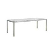 Tafel Lisbon met glazen tafelblad 220 x 92 cm (grijs) - Merk DDD - Materiaal RVS