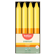 Bolsius Everyday Tafelkaarsen - 180x21mm - Brandduur 6u - Mango Sorbet Geur - Geel/Oranje - 8 stuks - Merk Bolsius - Aantal branduren 6u