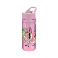 Lunch Buddies Unicorn Flower Gourde - 0,6L - Plastique - Rose - Couleur Rose - Contenu 600 ml