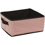 Koopman Stoffen Geribbelde Opbergdoos - 27x22x13cm - Roze - Kleur Roze - Materiaal Stof