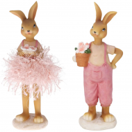 Koopman Paashaas Meisje/Jongen - 24cm - Beige/Roze