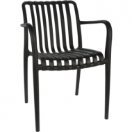 Koopman Tuinstoel - 55x81x57cm - Kunststof - Zwart - Kleur Zwart - Materiaal Kunststof