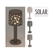 Koopman Outdoor Solar LED Tafellamp - 9x21cm - Kunststof - Vermogen Nvt - Kleur Grijs - Aantal lichtpunten 1