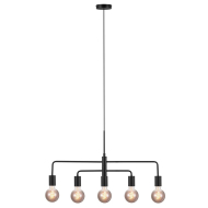 Nordlux Gloom Hanglamp - 5 Lampen - E27 - Dimbaar - 74x4,3x238,5cm - Metaal - Zwart - Fitting Nvt - Type lamp Lamp niet inbegrepen - Kleur Zwart - Materiaal Metaal - Aantal lichtpunten meer dan 3
