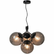 Nordlux Ivona Hanglamp - 4 Lampen - E27 - Niet Dimbaar - Ø54,2x241,5cm - Metaal/Glas - Zwart - Fitting Nvt - Type lamp Lamp niet inbegrepen - Aantal lichtpunten meer dan 3 - Materiaal Glas,Metaal - Kleur Zwart