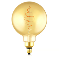 Nordlux Deco LED-Lamp - E27 - Dimbaar - Ø20x28cm - Glas - Goud - Vermogen 7 W - Dimbaar Ja - Fitting Nvt