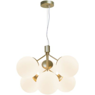 Nordlux Ivona Hanglamp - 6 Lampen - E27 - Dimbaar - Ø65x244,5cm - Metaal/Glas - Goud - Materiaal Glas,Metaal - Kleur Goud - Type lamp Lamp niet inbegrepen - Fitting Nvt - Aantal lichtpunten meer dan 3