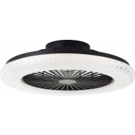 Brilliant Plafondventilator Badria met Lamp - LED 40W - 4700Lm - Dimbaar - Stil - Ø48,5cm - Zwart - Merk Brilliant