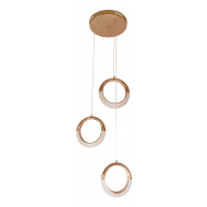 Euro Light Anelli d'Oro Suspension LED - 3x5W - Or - Marque Euro Light - Nombre de points lumineux 3 - Type de lampe LED - Matériel Métal,Verre trempé - Couleur Blanc,Or - Dimmable Non - Puissance  15 W - Douilles Nvt - Senseur Non