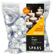 Spaas Bougies Chauffe-Plat - 6h de Combustion - Blanc - 70 Stuks - Marque Spaas - Nombre d'heures de combustion 6h - Couleur Blanc