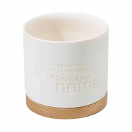 Spaas Maxi Life Theelichthouder - 9,1x9,5cm - Porcelein/Hout - Wit - Merk Spaas - Kleur Wit