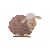 Décoration mouton en bois sur pied marron 32cm - Surmatelas - Marque DDD